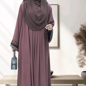 দুবাই চেরি প্রিমিয়াম ফ্রেবিক লং বোরকা হিজাব ছাড়া (copy)